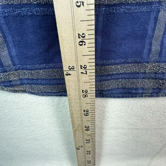 32 Bar Blues Shirt Mens Large Blue Plaid Textured Long Sleeve Button Down Shirt - Picture 3 of 13